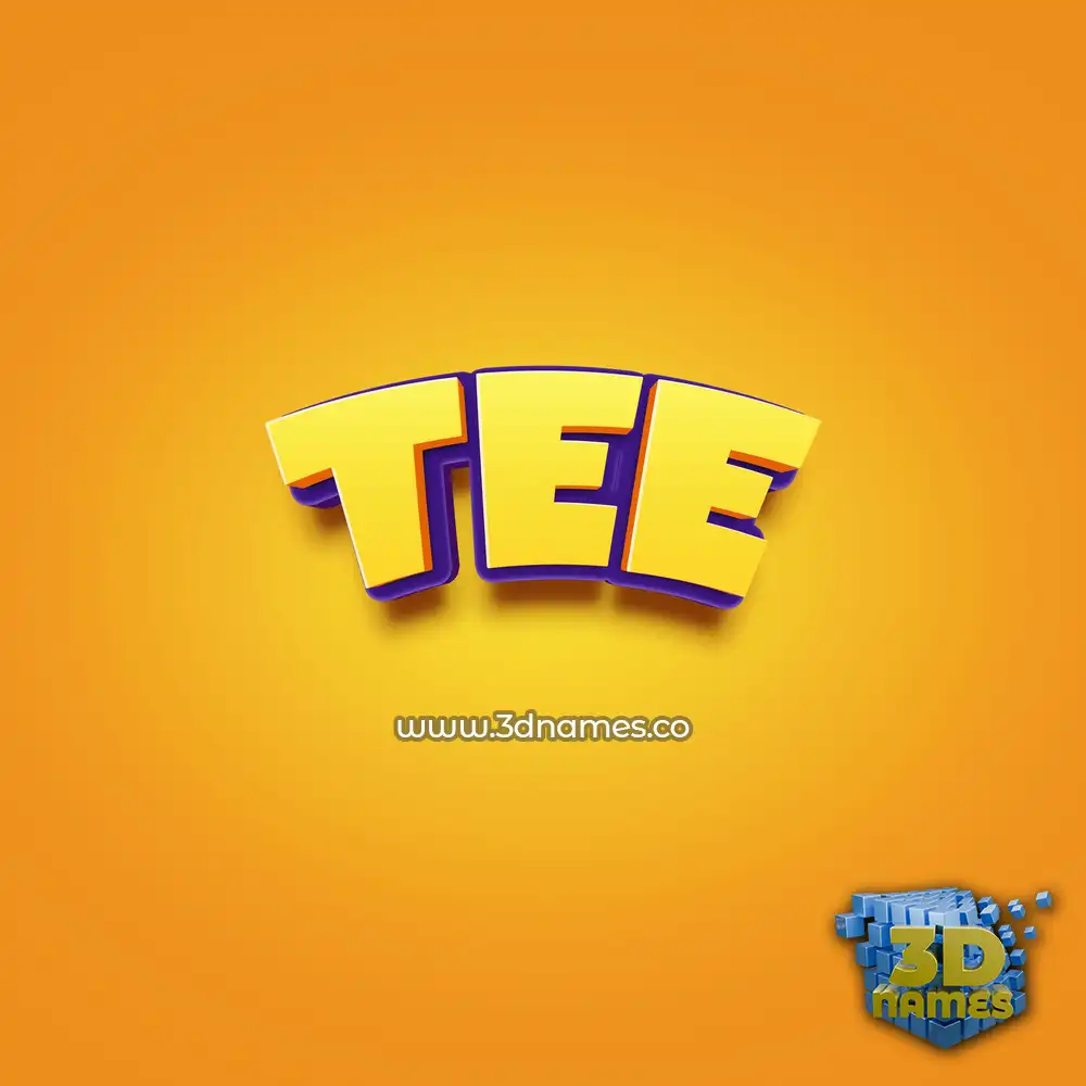 tee in Orange Toon style - 3D name wallpaper