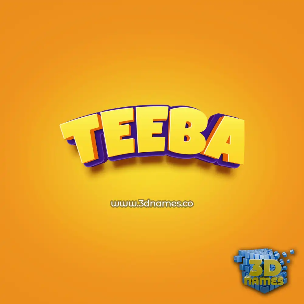 teeba in Orange Toon style - 3D name wallpaper