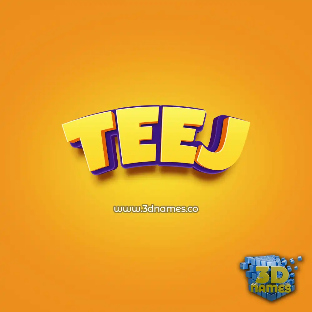 teej in Orange Toon style - 3D name wallpaper