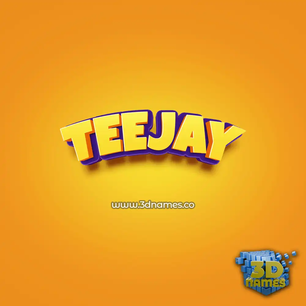 teejay in Orange Toon style - 3D name wallpaper