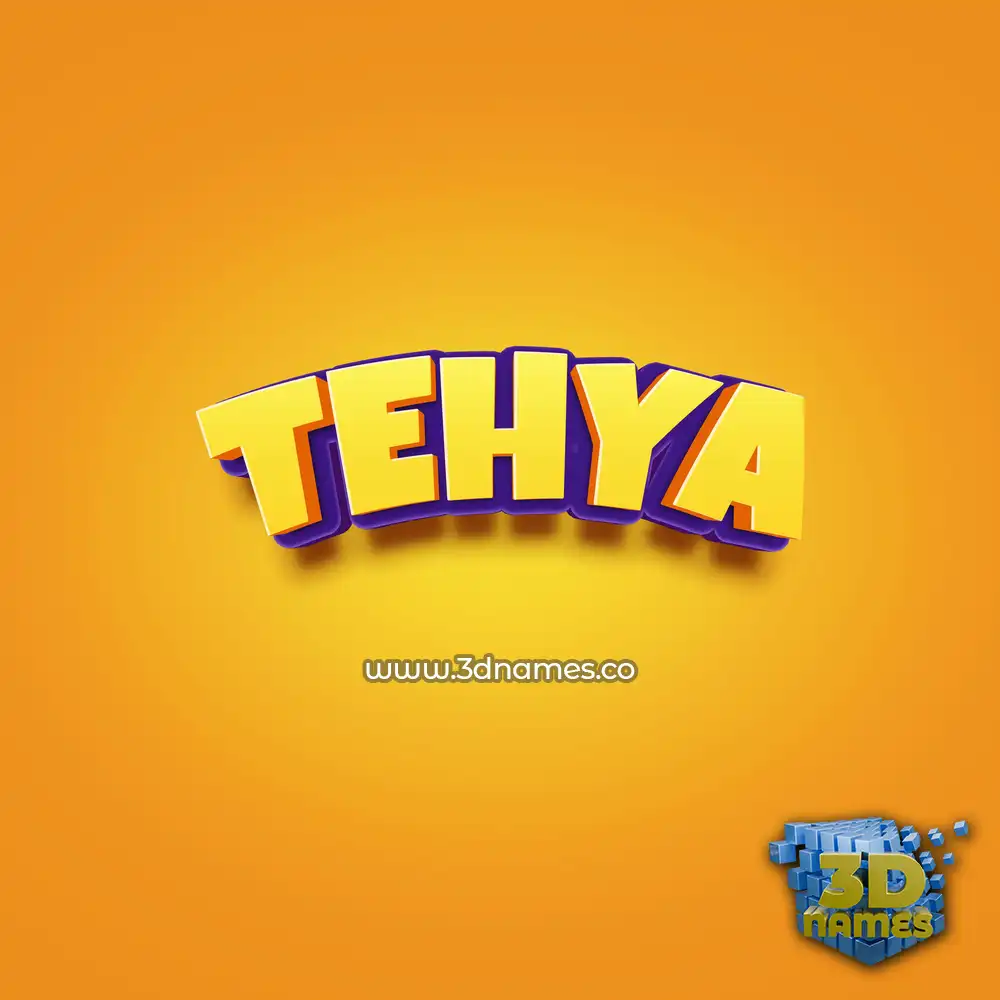 tehya in Orange Toon style - 3D name wallpaper