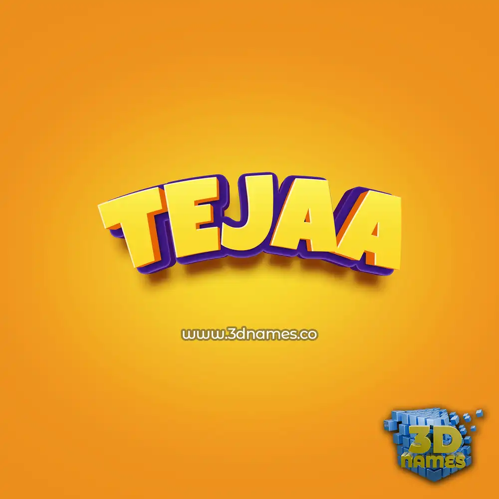 tejaa in Orange Toon style - 3D name wallpaper