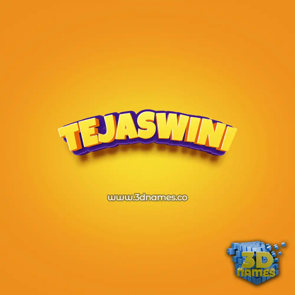 tejaswini in Orange Toon style - 3D name wallpaper