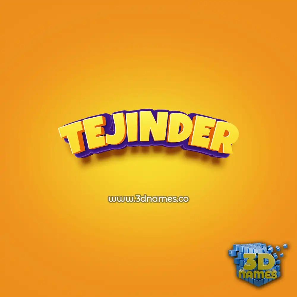 tejinder in Orange Toon style - 3D name wallpaper