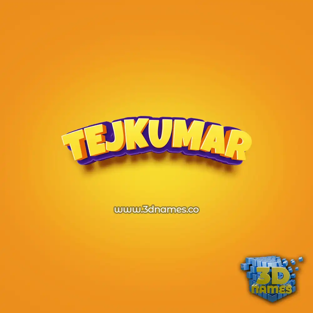 tejkumar in Orange Toon style - 3D name wallpaper