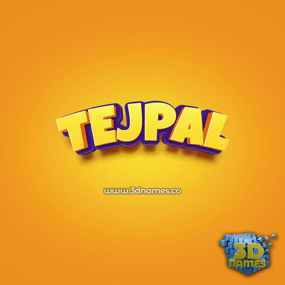 tejpal in Orange Toon style - 3D name wallpaper