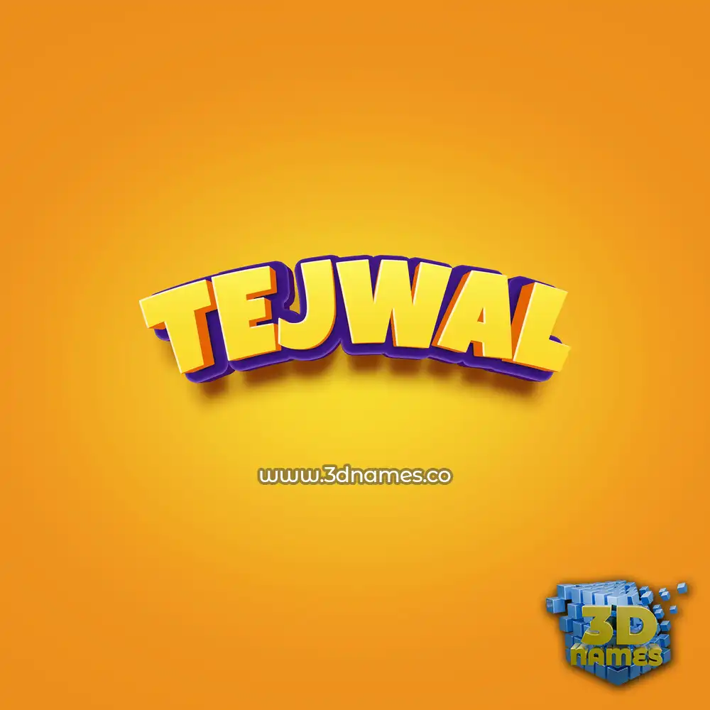 tejwal in Orange Toon style - 3D name wallpaper