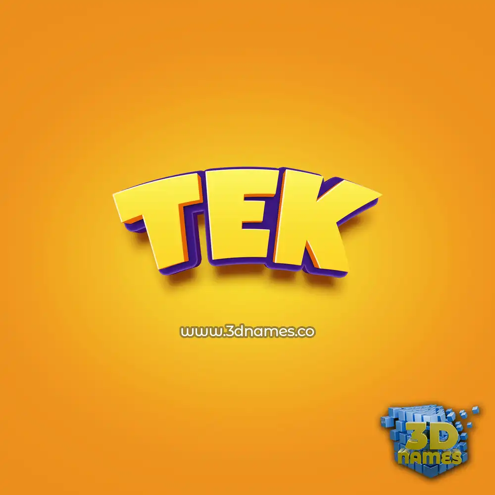 tek in Orange Toon style - 3D name wallpaper