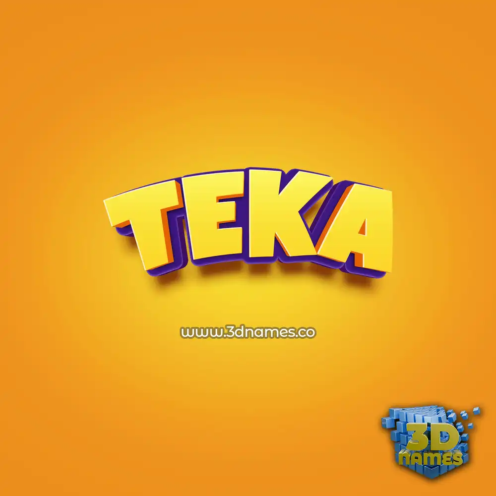 teka in Orange Toon style - 3D name wallpaper