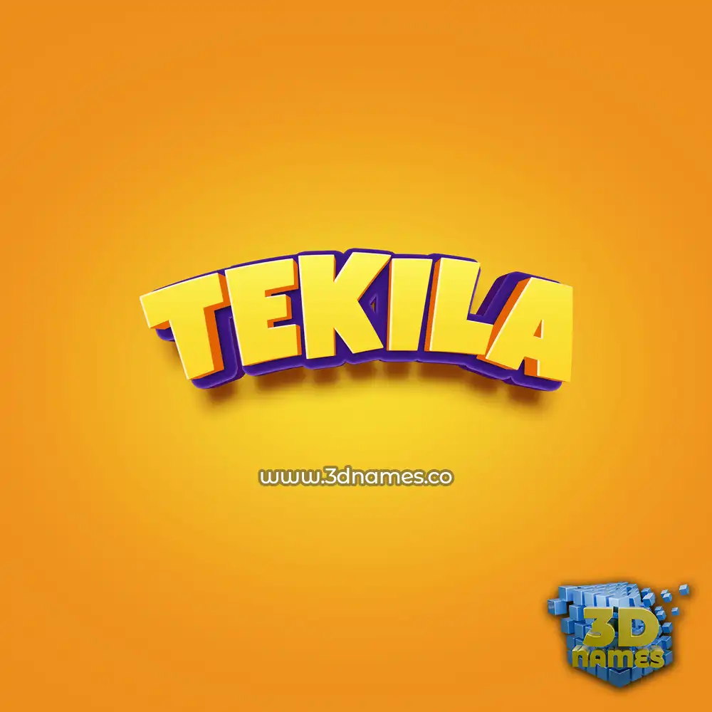 tekila in Orange Toon style - 3D name wallpaper