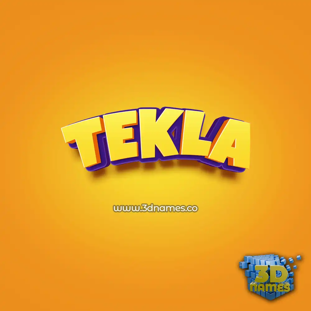 tekla in Orange Toon style - 3D name wallpaper
