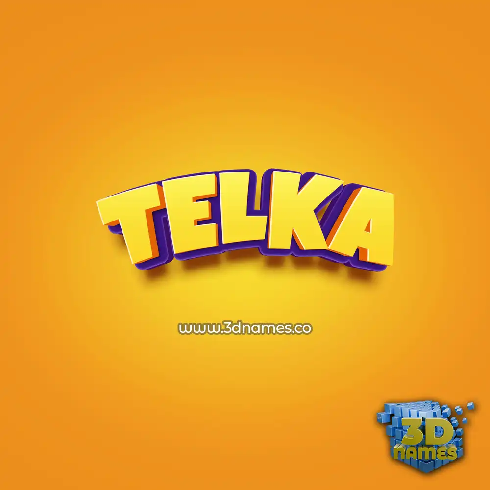 telka in Orange Toon style - 3D name wallpaper