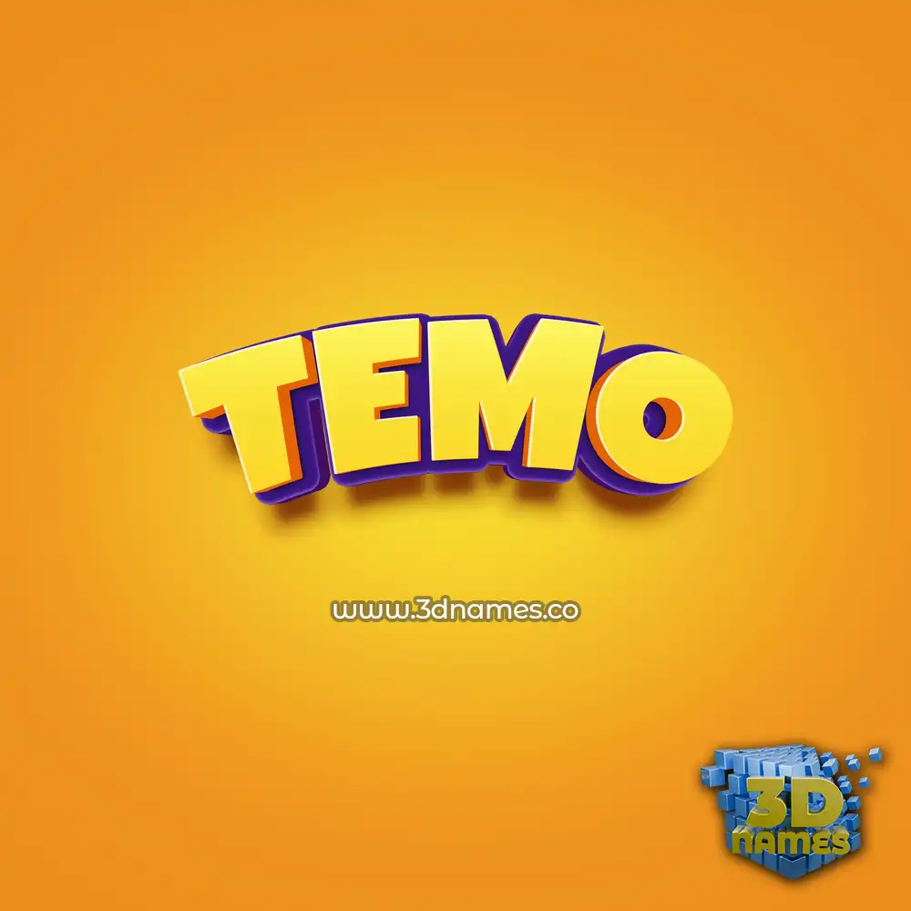 temo in Orange Toon style - 3D name wallpaper