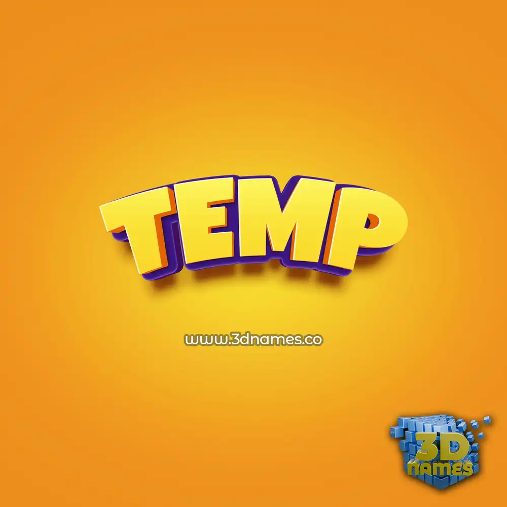temp in Orange Toon style - 3D name wallpaper