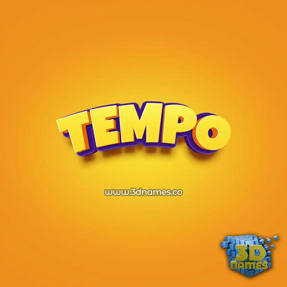 tempo in Orange Toon style - 3D name wallpaper