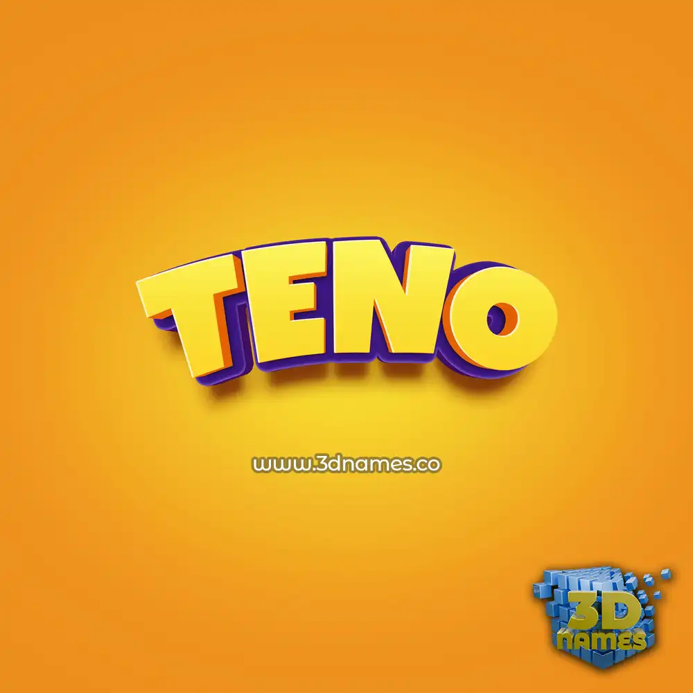 teno in Orange Toon style - 3D name wallpaper