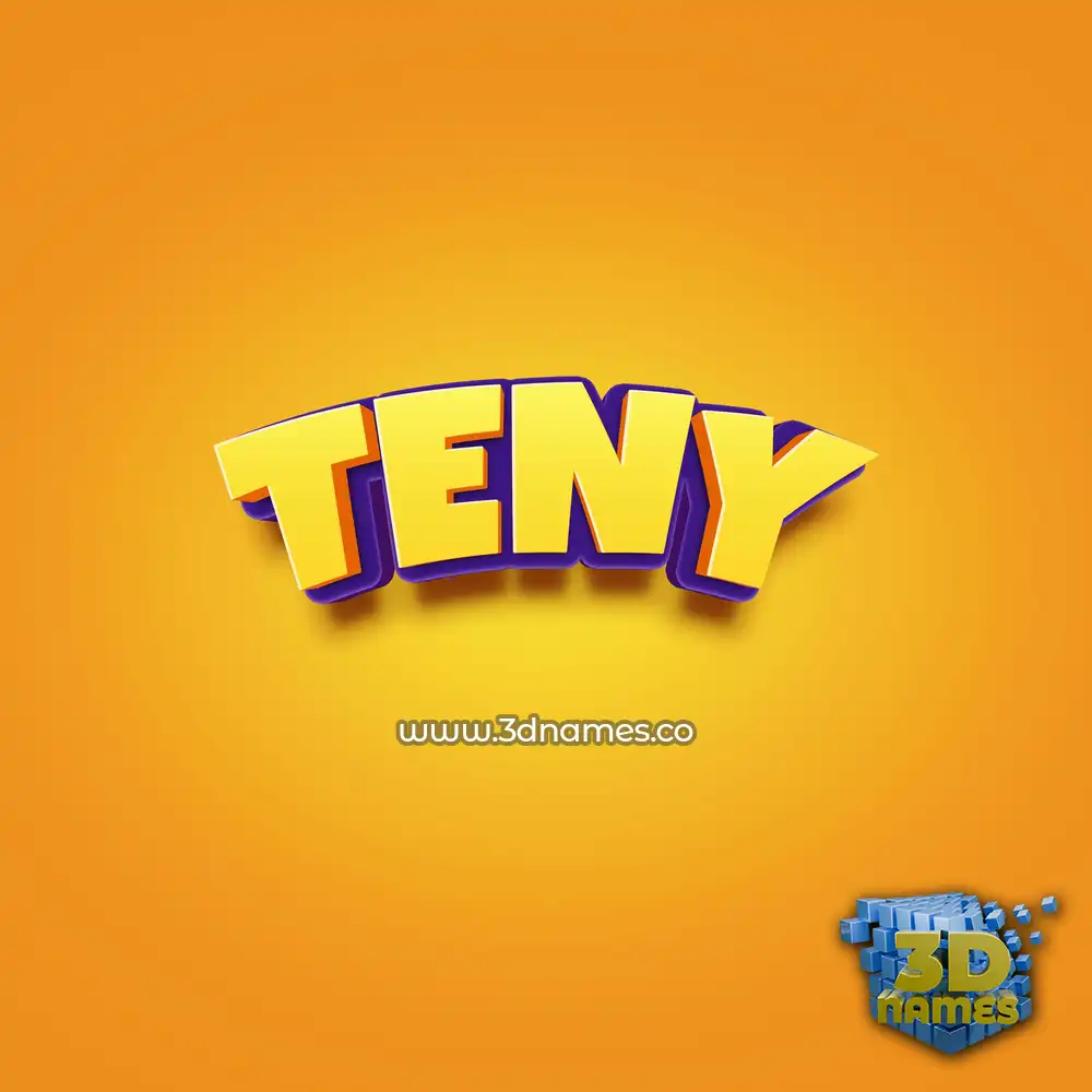 teny in Orange Toon style - 3D name wallpaper