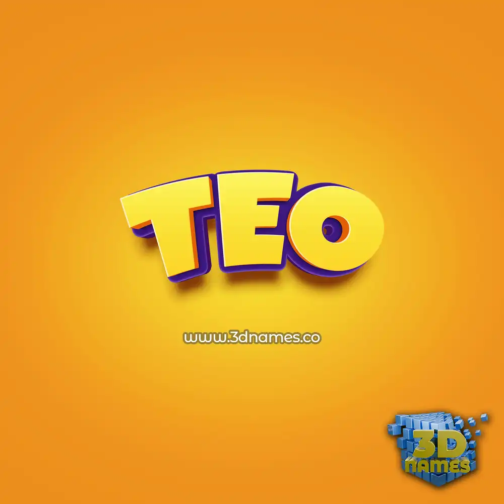 teo in Orange Toon style - 3D name wallpaper