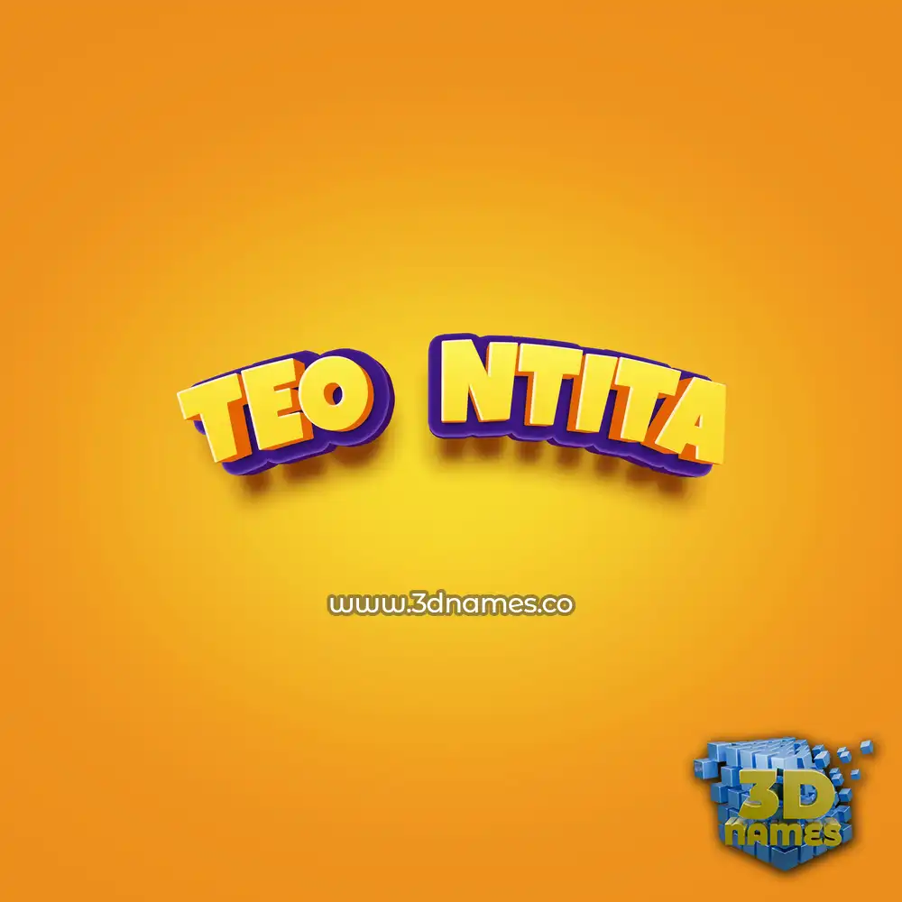 teo   ntita in Orange Toon style - 3D name wallpaper