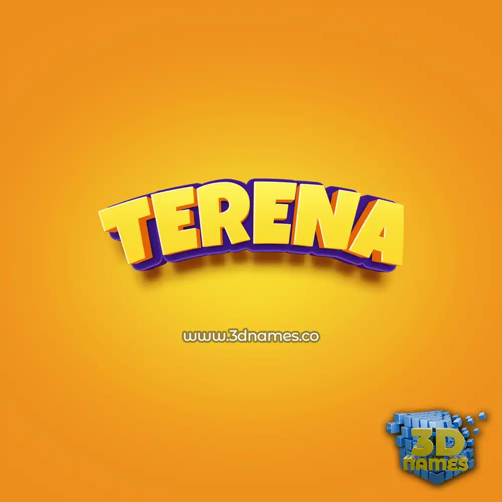 terena in Orange Toon style - 3D name wallpaper