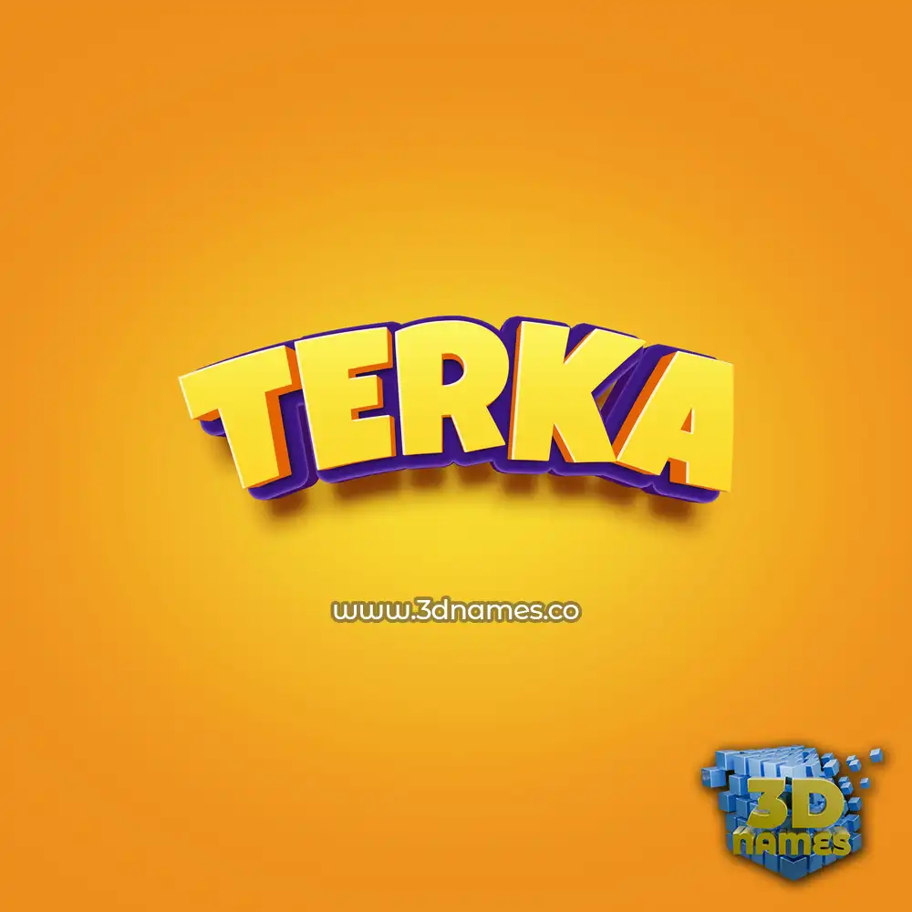 terka in Orange Toon style - 3D name wallpaper