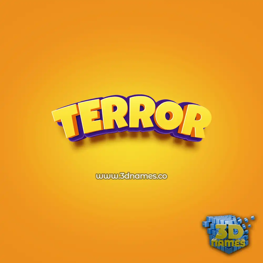 terror in Orange Toon style - 3D name wallpaper