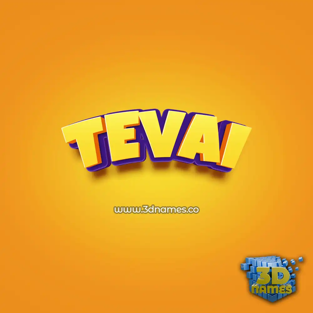 tevai in Orange Toon style - 3D name wallpaper