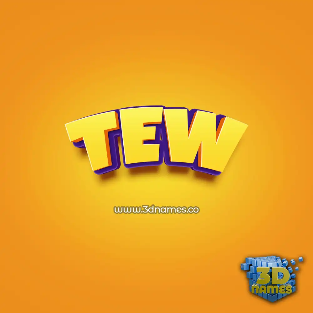 tew in Orange Toon style - 3D name wallpaper