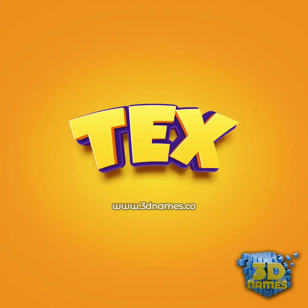 tex in Orange Toon style - 3D name wallpaper