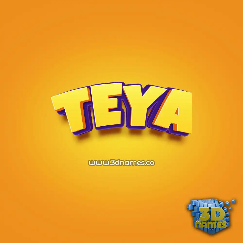 teya in Orange Toon style - 3D name wallpaper