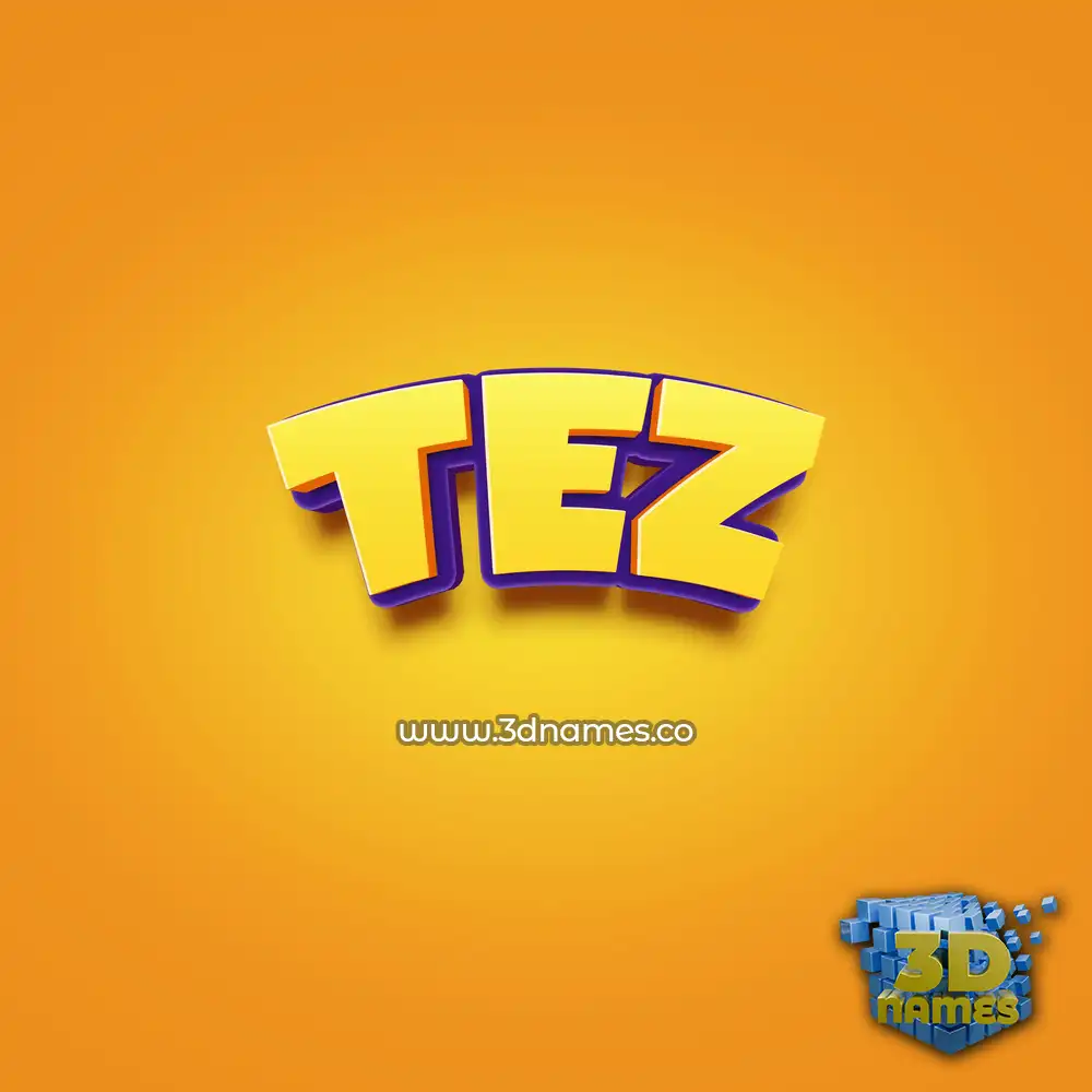 tez in Orange Toon style - 3D name wallpaper