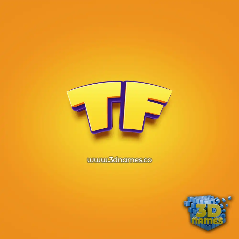 tf in Orange Toon style - 3D name wallpaper
