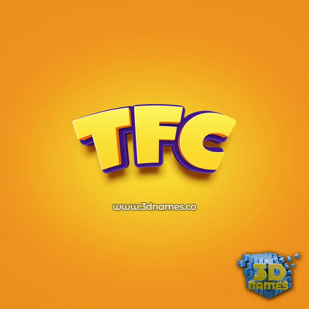 tfc in Orange Toon style - 3D name wallpaper
