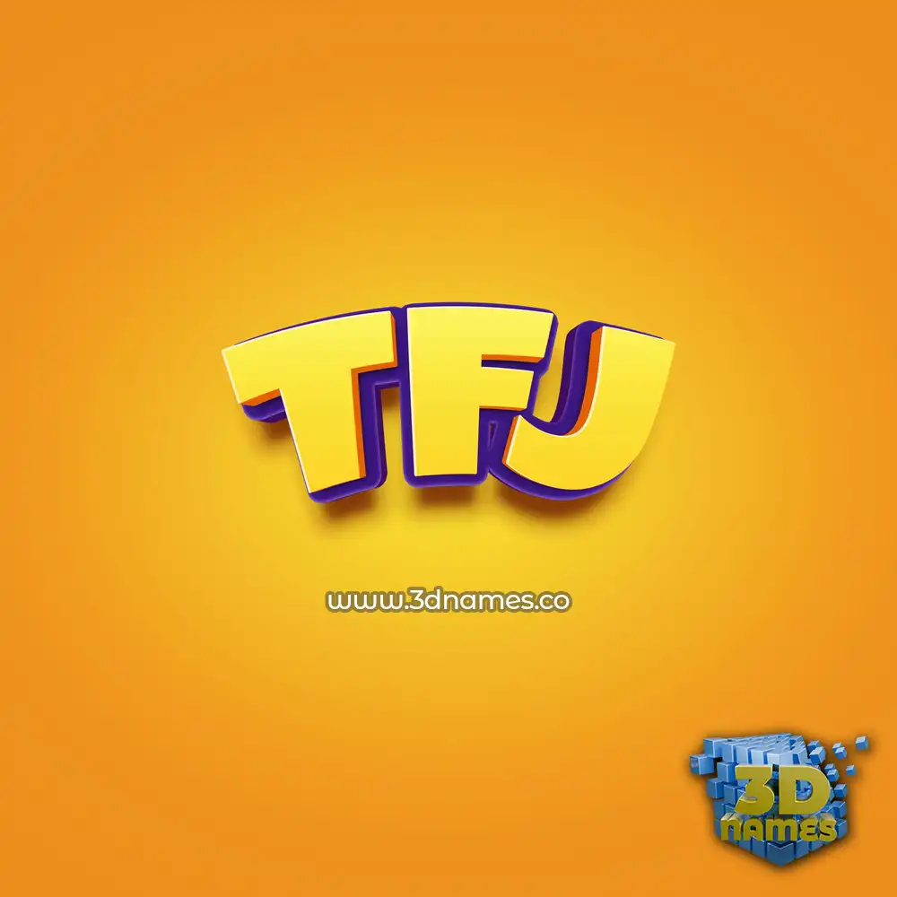 tfj in Orange Toon style - 3D name wallpaper