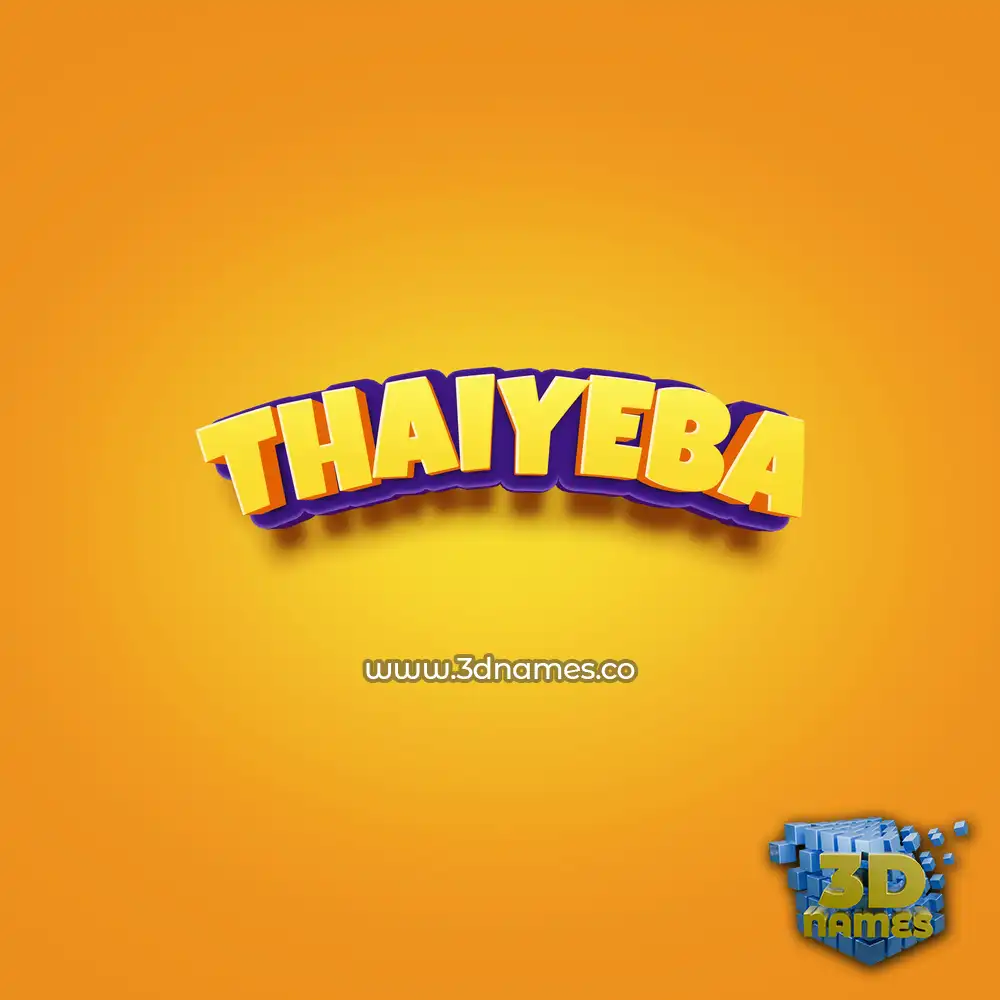 thaiyeba in Orange Toon style - 3D name wallpaper