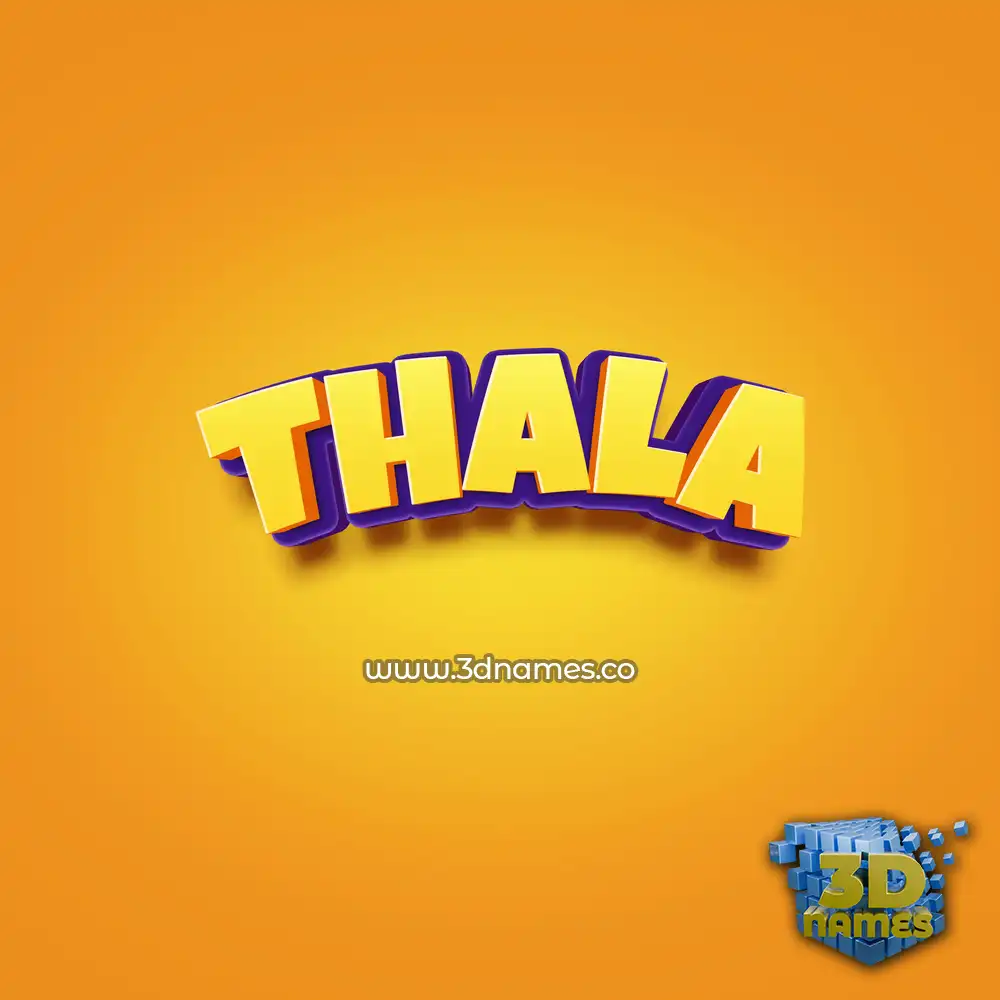 thala in Orange Toon style - 3D name wallpaper