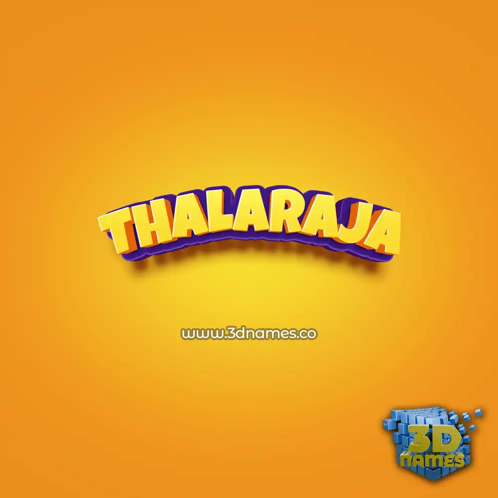 thalaraja in Orange Toon style - 3D name wallpaper