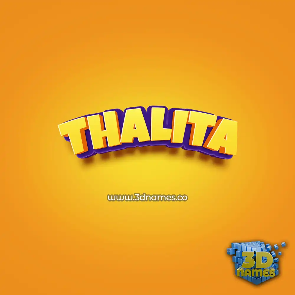 thalita in Orange Toon style - 3D name wallpaper