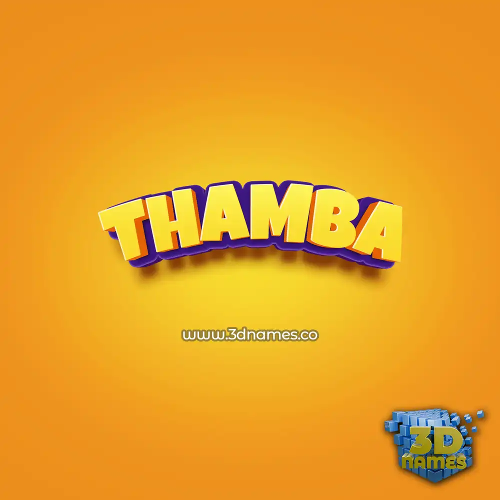 thamba in Orange Toon style - 3D name wallpaper