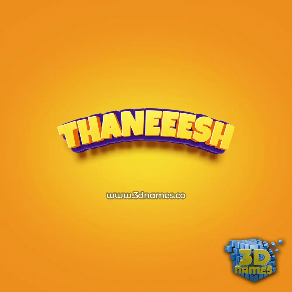thaneeesh in Orange Toon style - 3D name wallpaper