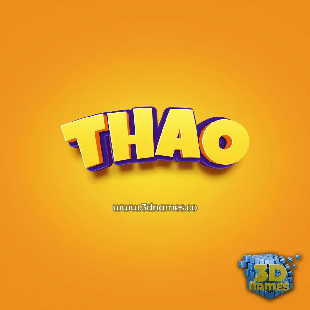 thao in Orange Toon style - 3D name wallpaper