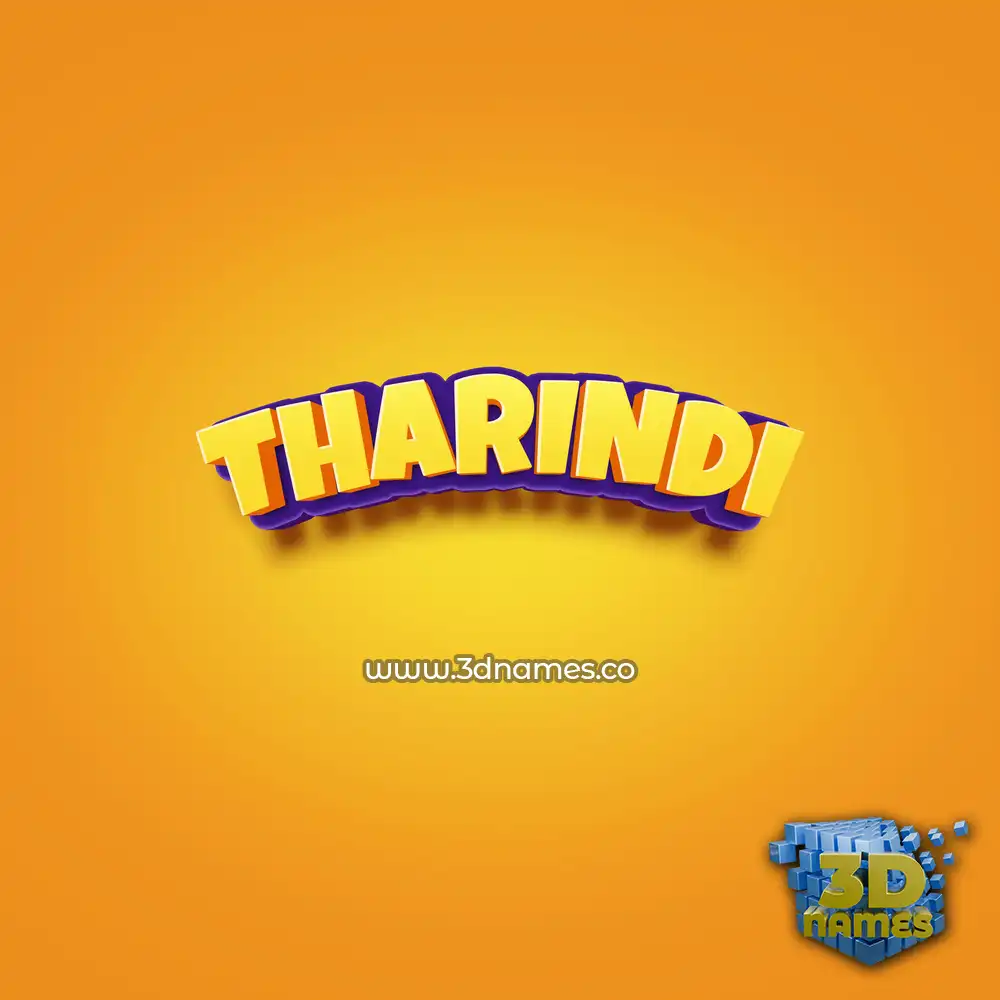 tharindi in Orange Toon style - 3D name wallpaper