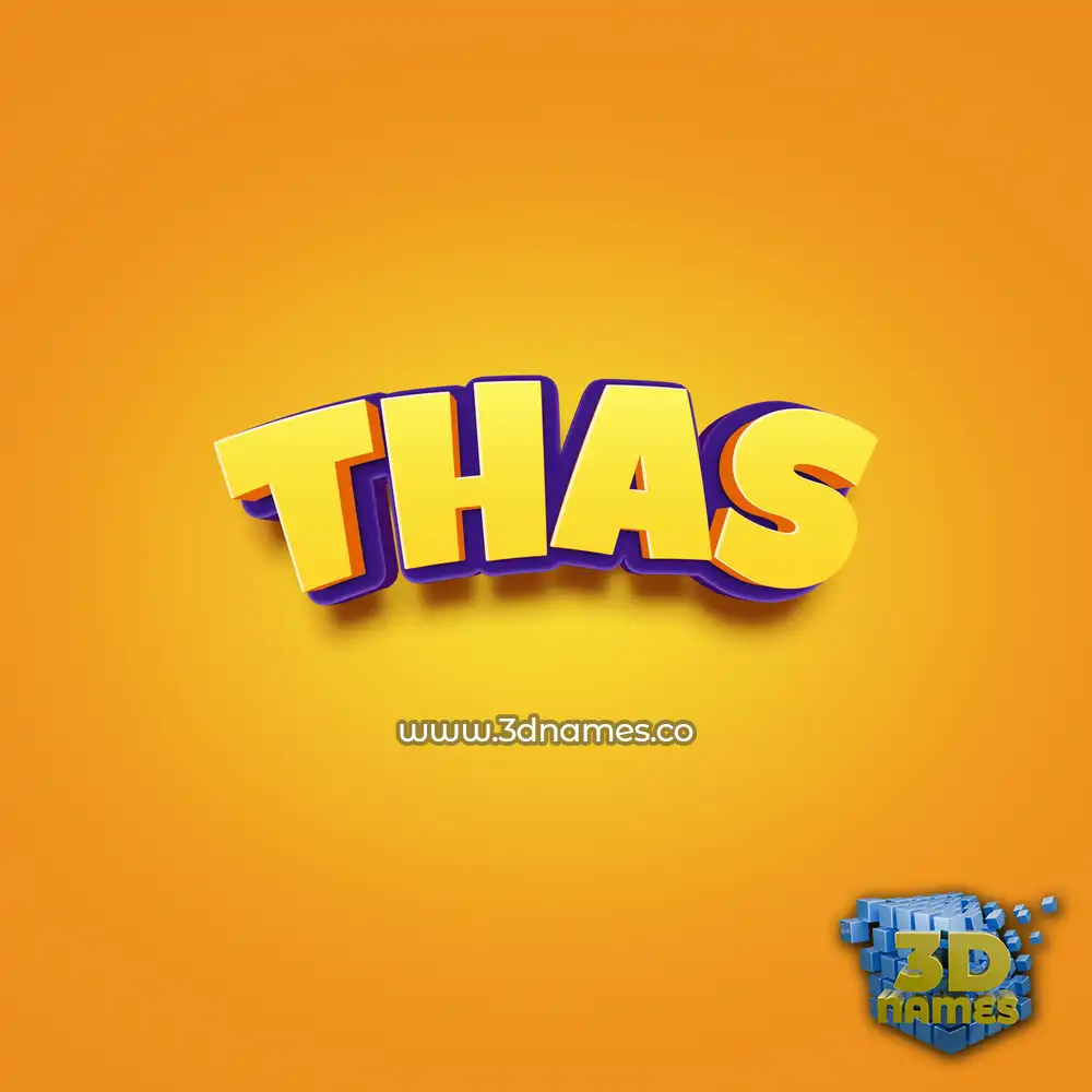 thas in Orange Toon style - 3D name wallpaper