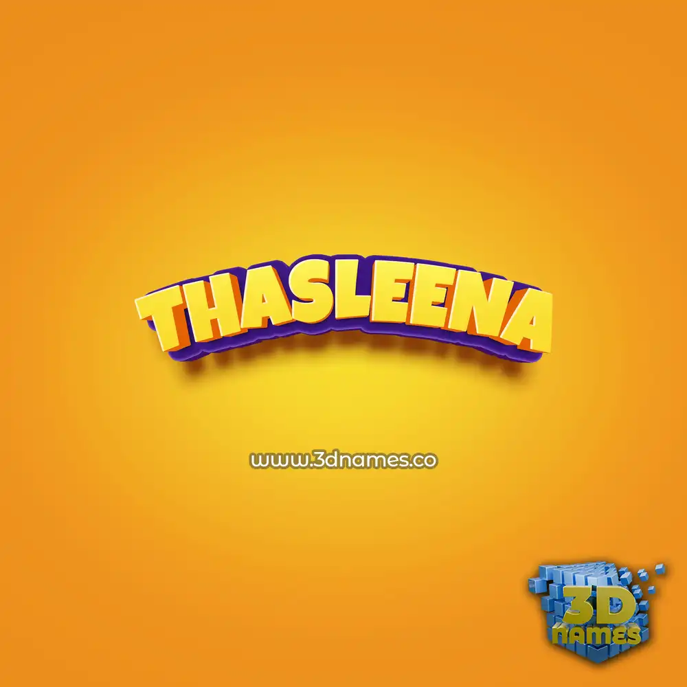 thasleena in Orange Toon style - 3D name wallpaper