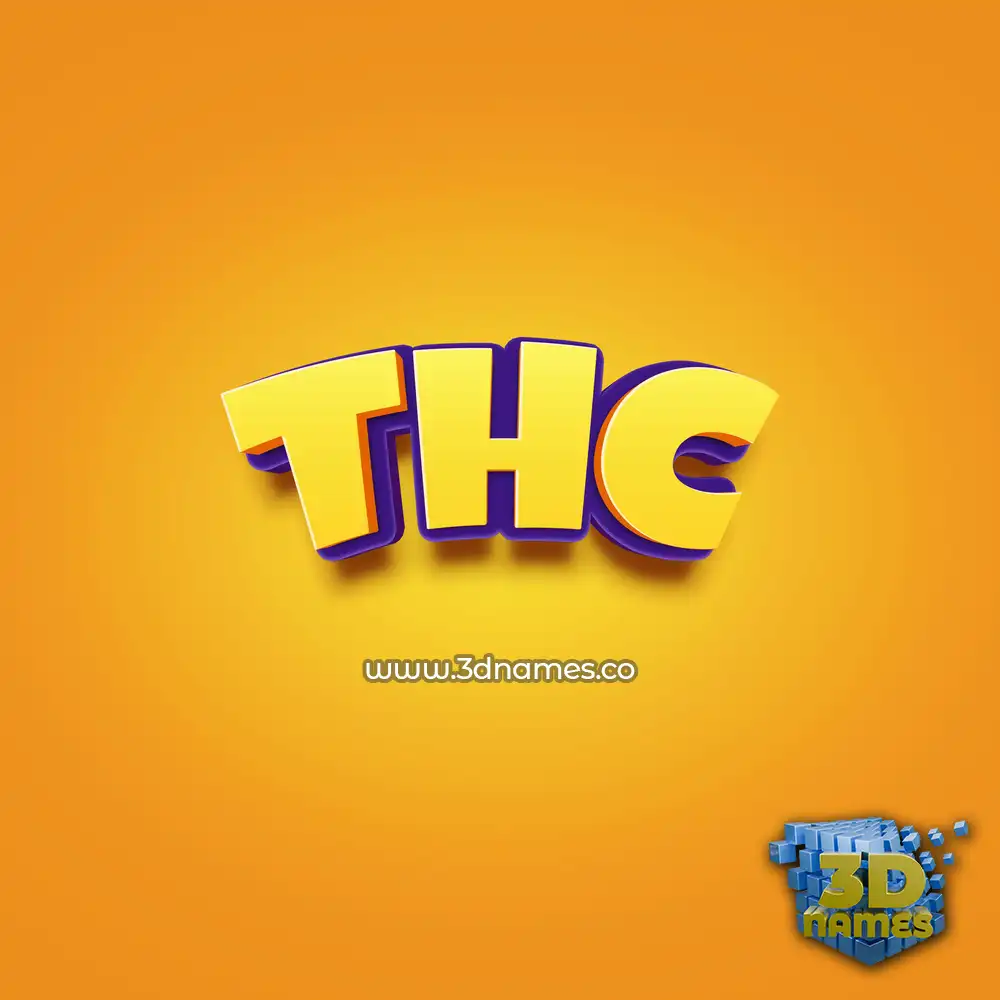 thc in Orange Toon style - 3D name wallpaper