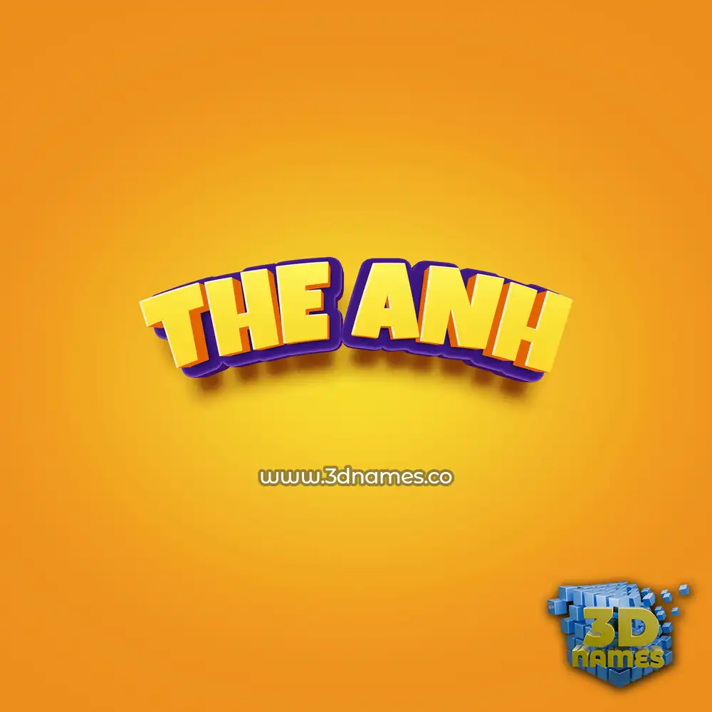 the anh in Orange Toon style - 3D name wallpaper