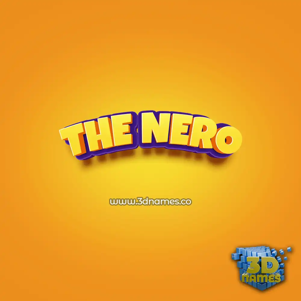 the nero in Orange Toon style - 3D name wallpaper