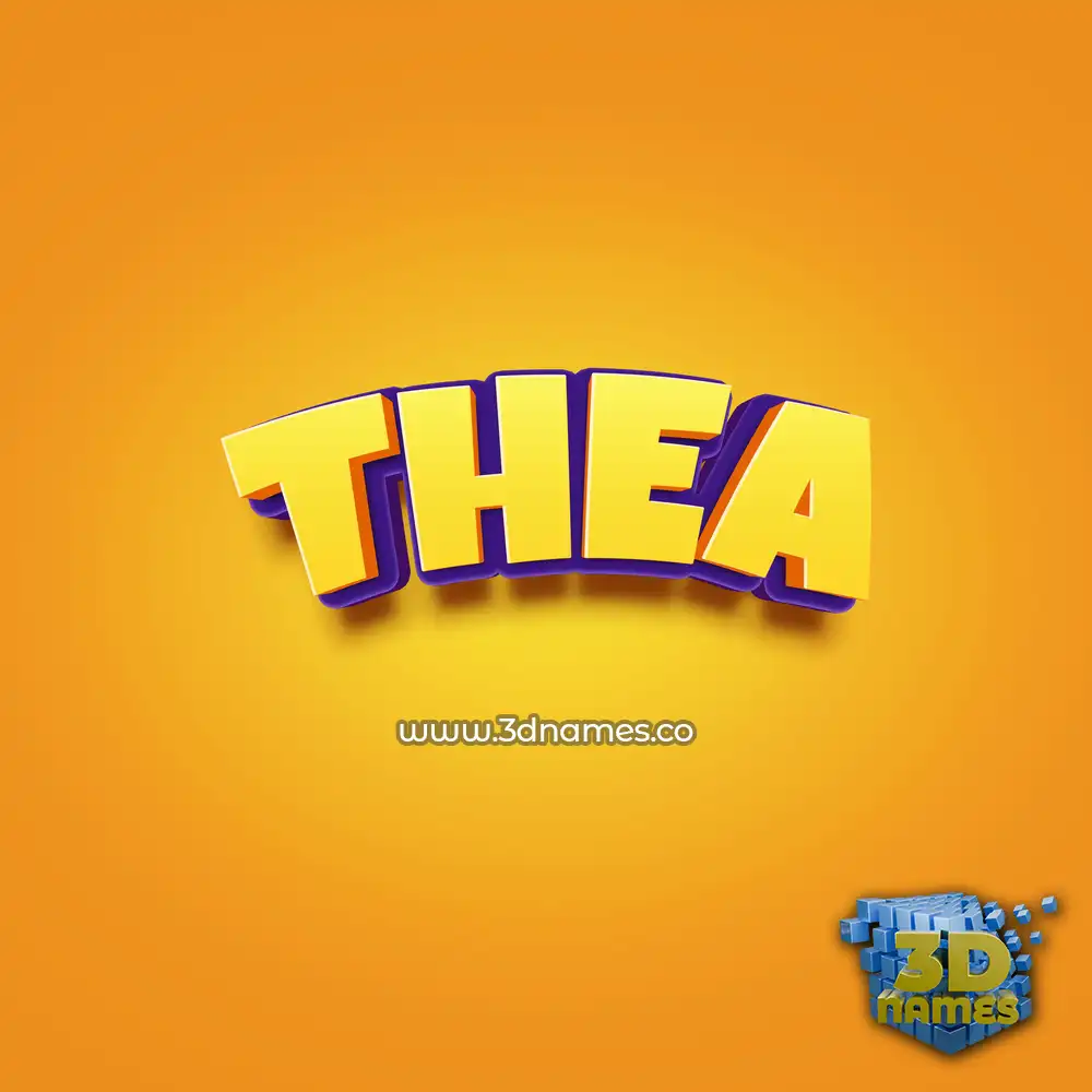thea in Orange Toon style - 3D name wallpaper