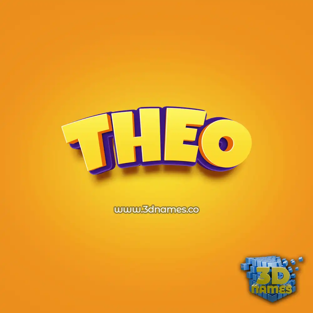 theo in Orange Toon style - 3D name wallpaper