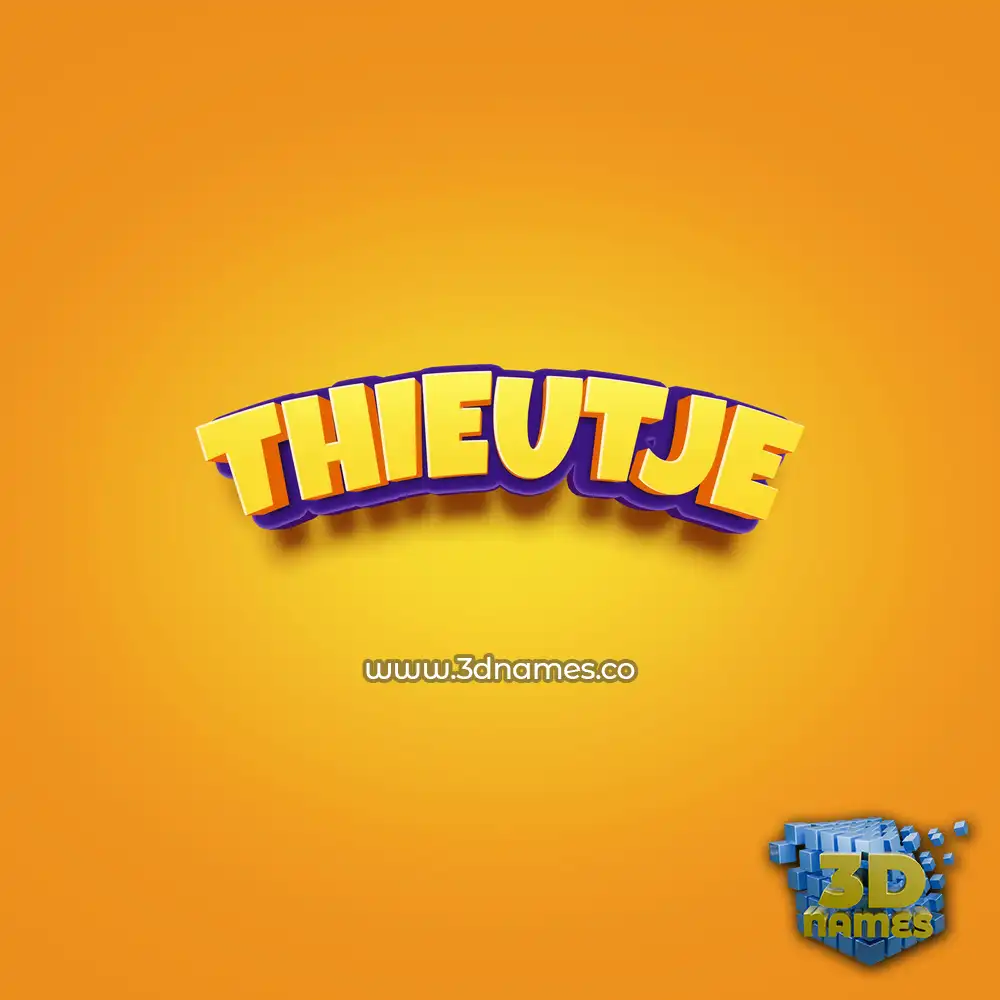 thieutje in Orange Toon style - 3D name wallpaper